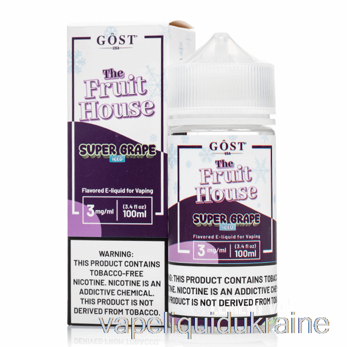 Vape Liquid Ukraine Iced Super Grape - The Fruit House - GOST Vapor - 100mL 3mg